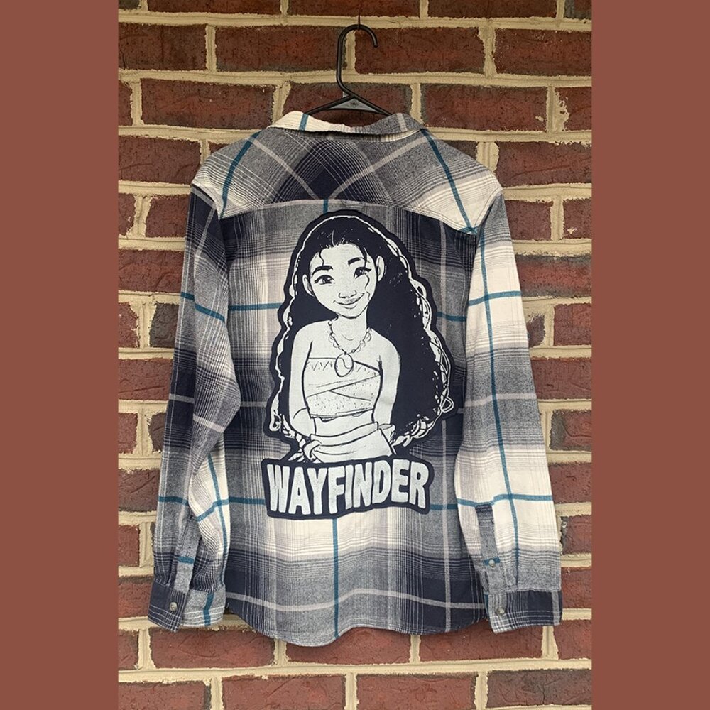 Disney Moana Reworked Upcycled Button Down Flannel